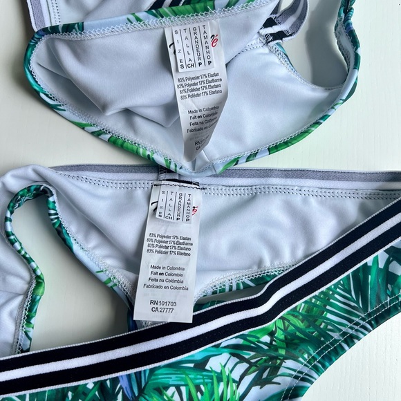 Green Palm Leaf Halter Bikini - Picture 4 of 6